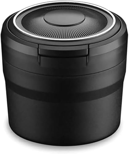 Tragbare Auto Aschenbecher für Jaguar F Type (2013-2021), Selbstverlöschender Geruchssicher Aschenbecher, Auto Aschenbecher mit Deckel,Black/A