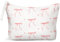 BETESSIN Trousse de Toilette Femme Voyage Blanche Motif Nœuds Roses Pochette Maquillage Sacs Cosmétique Makeup Bag en Toile 23x16x5cm Cadeau Anniversaire Noël Saint-Valentin