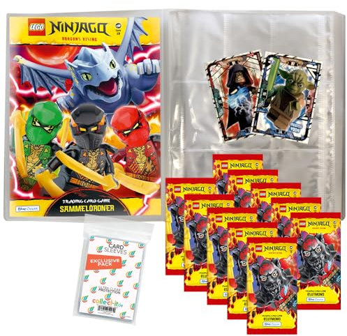 Bundle mit Lego Ninjago Serie 10 BLUTMOND (2025) Trading Cards - 1 Leere Sammelmappe + 10 Booster + Exklusive Collect-it Hüllen