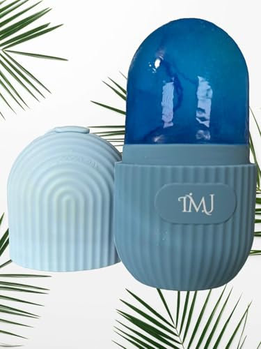 IMJ Ice Face Roller Massager | Skin Care Tool for Remove Puffiness | Reduce Pores | Tightening Skin | Reusable Silicone Mould Ice Roller for Eyes, Face, Neck and Body | Blue