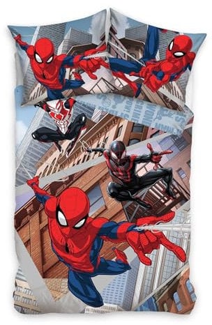 Carbotex Spiderman Wendebettwäsche Set für Kinder, Jugendliche und Erwachsene 135x200/80x80cm SM243214