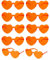 QLEUIFT Herzform Sonnenbrille Multicolor Randlose Herzförmige Brille Mode Herz Übergroße Mode Sonnenbrille Eyewear für Frauen, Orange, Aperol (10)