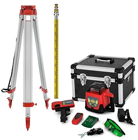Rotary Laser Level Kit, 500m Range Self-Leveling for Precise Construction and Outdoor Measurements