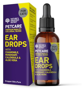 Nature's Greatest Secret Ear Drops for Cats 30ml | Colloidal Silver & Botanicals | Cleans & Conditions | Vegan | UK Made | Colloidal Silver And Botanicals, Cleans And Conditions, Vegan Formula, Made In The Uk, 30ml For Cats, Uk Made