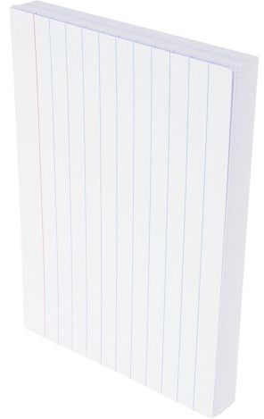VILLFUL 200 Weiße Horizontale Papierkarteikarten Liniert mit Klaren Linien und Dickem Karton für Präsentationen und Prüfungen im Büro und Schule