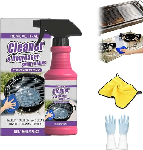 Fast Acting Heavy Duty Grill Degreaser Spray, Dégraisseur Spray, Nettoyeur de Four Heavy Duty, Nettoyeur de Grill Bbq pour Grills Extérieurs, Taches Fumées et Graisse Têtue (1 PC)