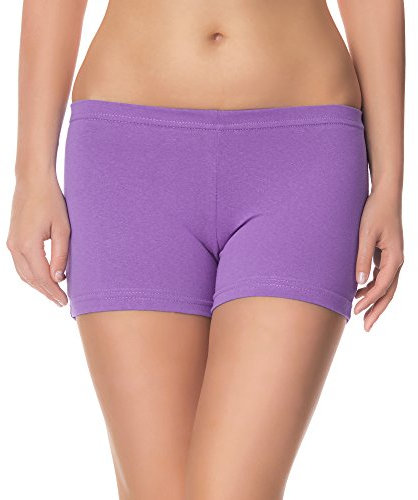 Ladeheid Damen Shorts Radlerhose Unterhose Hotpants Kurze Hose Boxershorts LAMA05, Violett27, L-XL (Herstellergröße: 40-42)