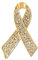 LUOEM Ribbon Strass Brosche Anstecknadel für Frauen Mädchen (Golden)