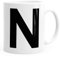 MoonWorks Kaffee-Tasse Buchstaben Buchstabe Arial Bold glänzend Kaffeetasse Teetasse Keramiktasse N weiß Unisize