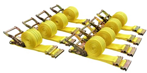 Lot de 8 Sangles à cliquet E-Track 5,1 cm x 4,6 m, 2000 kg