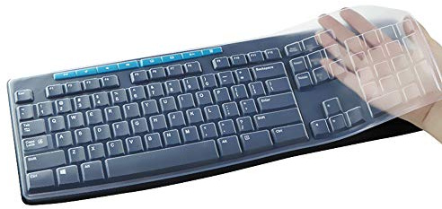 CASEDAO Ultradünne, transparente Tastaturabdeckung, kompatibel mit Logitech K120 MK120 Tastatur, staubdicht, wasserdicht, Tastaturschutz (transparent)