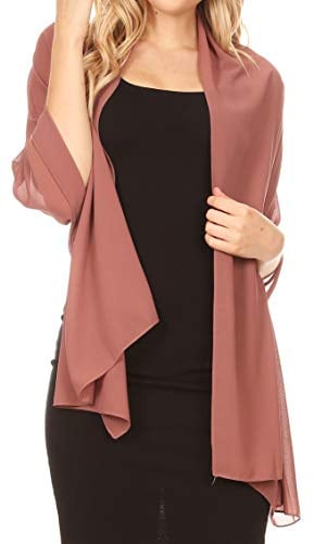 Sakkas 18225 - Jona Women Weiche schiere Chiffon Braut Hochzeit Abend Schal Schal Wrap Stola - Mauve - 7029