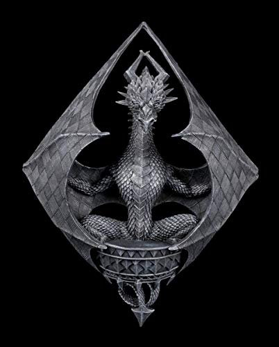 Stanley Morrison Fantasy Wandrelief - Karo Drache | Wand-Skulptur, Deko-Artikel, Motiv, H 30,5 cm