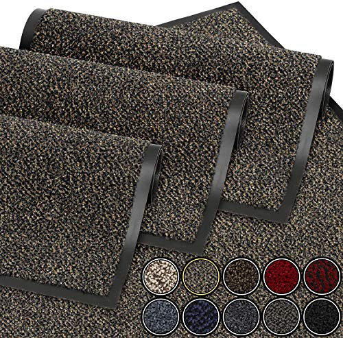 GadHome Fußmatte Braun Grau 90x150 cm | Eingangstürmatte, wasserdicht, waschbar, strapazierfähiger Schmutzfänger | Rutschfester Schmutzfängerfußmatte für Haustür, Flur, Eingang, Küche, Schlafzimmer