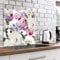 murando Spritzschutz Glas für Küche 80x80 cm Küchenrückwand Küchenspritzschutz Fliesenschutz Glasbild Dekoglas Küchenspiegel Glasrückwand Blumen Rose - b-B-0442-aq-a