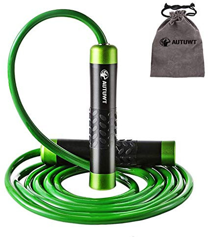 AUTUWT Gewicht springseil 1LB,Aluminium Griff & 9mm Dicke Seil - Ideal Für Fitness, Gewichtsverlust, Crossfit, Boxen, MMA, Double Unders,Functional Core,Boxen Sport Training,Kinder und Erwachsene