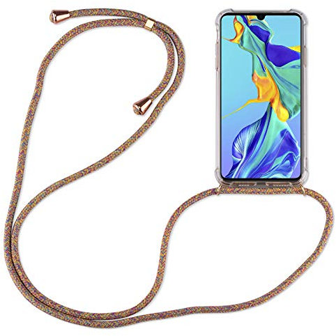 betterfon Hülle Kompatibel mit Huawei P30 Lite | Handykette Smartphone Halskette Hülle mit Band | Handyhülle mit Kordel zum Umhängen Kompatibel für P30 Lite | Rainbow