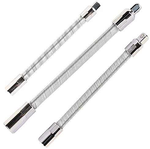Lot de 3 rallonges flexibles en acier inoxydable Argenté 1/4 3/8 1/2
