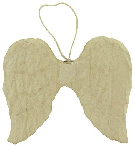 Décopatch AC810C - Engelsflügel aus Pappmaché, zum Aufhängen 2x13x10 cm, Kartonbraun zum Verzieren, 1 Stück