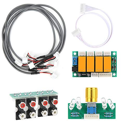 LiebeWH Audioeingangsschaltermodul, 4-Wege-Signalauswahlverstärkerrelais DC 7V-30V, AC 6V-20V