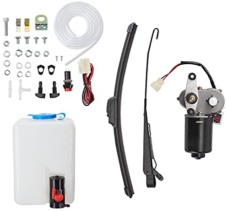 Kemimoto UTV Windshield Washer Pump Kit with 12V Windshield Wiper Motor Kit