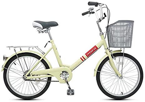 20 Zoll Fahrrad, Rennrad mit Bremse, Bequemes Transportmittel für Erwachsene und Kinder (Color : Beige)