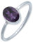 mantraroma Anello da donna in argento 925 con ametista sfaccettata, pietra preziosa viola, semplice e moderno