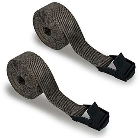 Upperosey Trail Camera Straps, Game Cam Mounting Strap with Long-Lasting Alloy Buckle, Nylon Fiber Strap for Wildlife Trail Camera Accessory, 25mm Width* 6 ft. Long, 2-Pack, Brown
