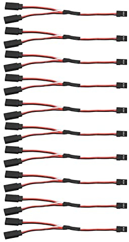 10 Stück 3-poliges Servo-Verlängerungskabel, Kabel Stecker auf Buchse Servo-Verlängerungskabel für Futaba und für JR-Servos, Flugzeuge, RC-Autos(Y-Typ 150 mm Buchse auf Doppelstecker)