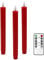 Yme LED Candles with Remote Control and Timer, 3pcs Battery Red Candles with Real Wax Flickering Warm White Light for Halloween Christmas Window Table Candlesticks Decorations