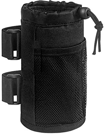1 Pack Cup Holder for, Roll Bar Cup Holder, Water Bottle Holder with Net Pocket and Drawstring Closure, Cup Holder Drink Holder for, ATV, UTV, Scooter, Walker, Golf Cart