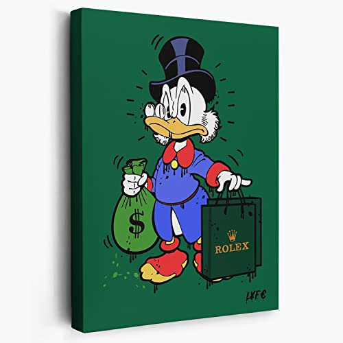 Fchen art Rich Donald Duck Drucke Gemälde Graffiti Kunst Gemälde ALEC Monopoly Donald Ente Bilder Moderne Familienzimmer Dekor Poster Leinwand Kunst für Familie Schlafzimmer Dekor Poster 30 x 40 cm