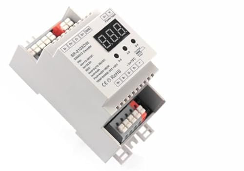 YULED SR-2102DIN LED Controller für Hutschiene - 4-Kanal DMX Controller für präzise Beleuchtungssteuerung