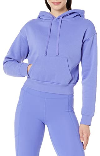 Amazon Essentials Felpa con Cappuccio Corta (Disponibile in Taglie Forti) Donna, Blu Porpora, XXL Plus