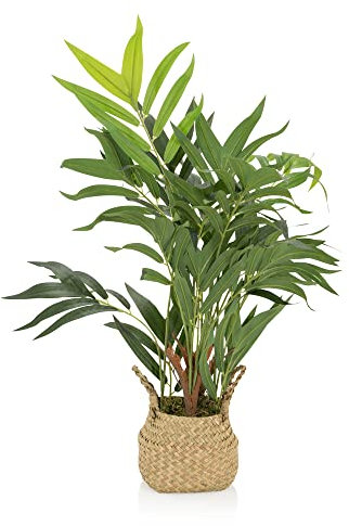 hjh OFFICE Kunstpflanze CHAMAEDOREA Bergpalme mit Korb, Höhe 65 cm, Zimmer Dekopflanze künstlich, 871014