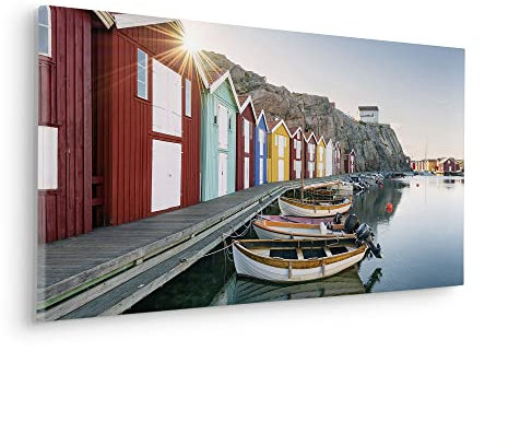 Komar Keilrahmenbild im Echtholzrahmen - Malerische Smögen - Größe 90 x 40 cm - Bild, Leinwandbild, Landschaftsmotiv, Wohnzimmer, Schlafzimmer