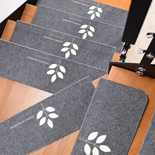 Teppich Treppenstufen Matten Stufenmatten Innen Treppenteppich, Teppichfliesen Selbstklebend Antirutschmatte Treppe schoner,Rutschschutz Stufenschutz Innenbereich für Kinder Ältere und Hunde (Size