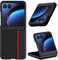 Miimall for Motorola Razr 40 Ultra Case, Premium PU Carbon Fiber Shell Shock Absorption Ultra-Thin Anti-Fingerprint Anti-Scratch Full Coverage Bumper Protective Cover for Moto Razr 40 Ultra-Black Red