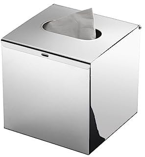 Porta fazzoletti quadrato lucido Acciaio inox AISI 304-13,4X13,4X13 CM