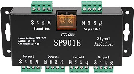 SP901E LED Pixel WS2812B WS2811 SPI Repeater 'Signalverstärker für WS2813 SK6812 WS2815 WS2801 SK9822 Etc Alle RGB