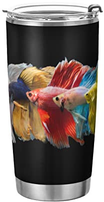 FJAUOQ Tumbler Rainbow Rosetail Insulated Coffee Cup Beverage Container Office Travel Mug with Straw and Lid 20oz Back to School Gift