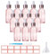 TUAKIMCE 12pcs 20ml Dropper Bottle, Glass Dropper Bottles with Dropper Pipettes, Small Sample Dropper Bottles Refillable with Funnels and Labels for Essential Oils, Aromatherapy (Pink)