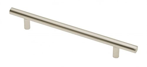 BRESKO 1-20 Stk Möbelgriffe Stangengriff Relinggriff Griff Schrankgriff Griffe Küchengriff Stahl RS (2, Nickel matt, Bohrabstand: 128 mm)