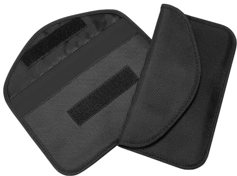 JNNJ 2 Stück Autoschlüssel Signalblocker Tasche, RFID Autoschlüssel Schutz, Funkschlüssel Abschirmung Schlüsseltasche, Autosignalblockierung Schlüsselschutz(Schwarz)