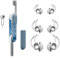 Adhiper QC/Sport Silikon Ohrstöpsel&Reinigungsset,Kompatibel mit Bose QuietComfort/Sport Kabellose In-Ear-Kopfhörer 3 Paar S/M/L,Reinigungskit für Ohrhörer/Tastatur/Maus/Handy(Weiß)