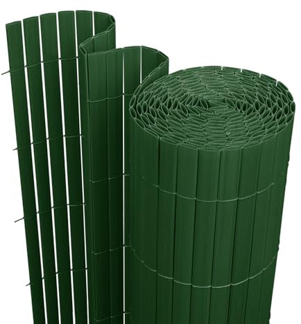 Jopassy PVC Sichtschutzmatte,Grün DREI Rippenverstärkungen Sichtschutzzaun,UV-beständig, schimmelfrei und pflegeleicht,Verstärkt Starke Privatsphäre für Garten Balkon Terrasse(1.6 * 4M)
