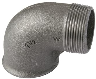 10 Stück - ATUSA Winkel Nr.92 i/a 90 Grad in 1 aus Temperguss, schwarz - Winkel aus Temperguss ist ein Fitting zum Erstellen einer Richtungsänderung um 90° in einer Rohrinstallation