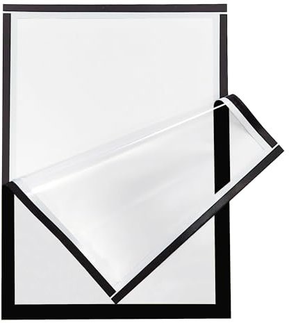 MAGNETRAHMEN SELBSTKLEBEND | transparente Schutzhülle | Farbe wählbar | DIN A4 | Inforahmen | Magnettasche | Plakatrahmen | Einstecktasche | aufklappbar | für Bilder, Poster, Fotos/Schwarz