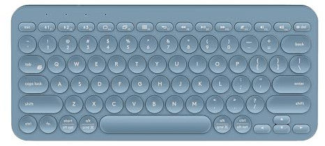 Aptiq kabellose kompakte Bluetooth-Tastatur blau - QWERTY - komfortabel ergonomisch - verbindet mehrere Geräte - wiederaufladbar