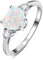Yaresul 2,25 ct erstellter Opalring für Frauen, 925er Sterlingsilber, Opal-Herzring für Frauen, Versprechensring für Sie, Opal-Verlobungsring, Jahrestag, Valentinstag, Größe 52(16.6)